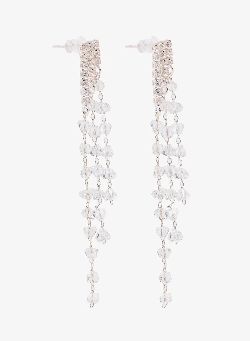 Rhinestone Diamonte Drop Down Earrings